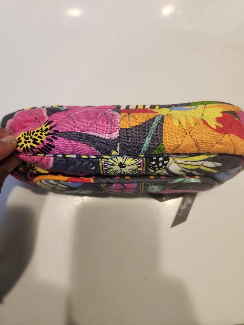 Vera Bradley Quilted Floral Cosmetic Case - Pink, Yellow & Green